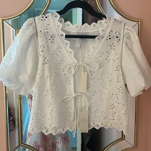 White Eyelet Lace Top